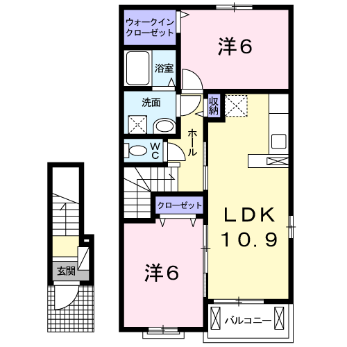 呉市押込のアパートの間取り