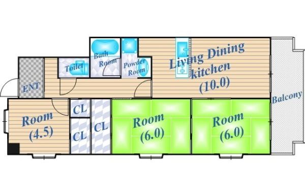 箕面市小野原東のマンションの間取り