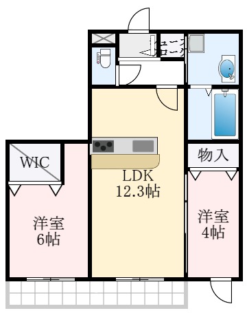 堺市中区深井水池町のアパートの間取り