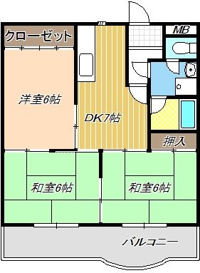 グランドハイツ鬼頭の間取り
