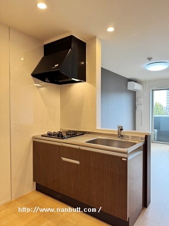 キッチン　2口ガスコンロ付きシステムキッチン