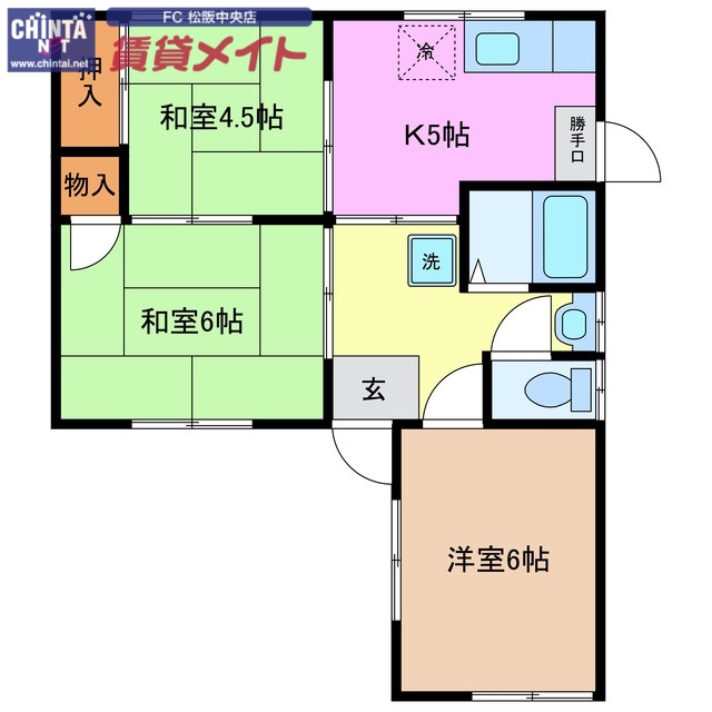 K様貸家の間取り写真