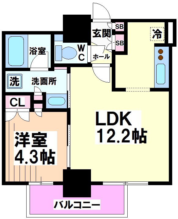 京王新線 初台駅 徒歩2分 14階建 築23年の間取り写真