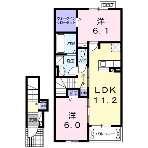 名鉄西尾線 吉良吉田駅 徒歩12分 2階建 築5年の間取り写真