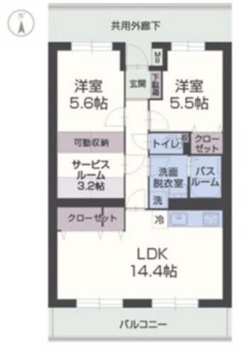 ＪＲ東海道本線 三島駅 徒歩13分 5階建 築12年の間取り写真