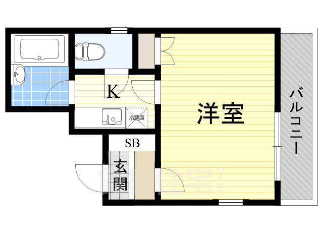 南海本線 諏訪ノ森駅 徒歩9分 3階建 築36年の間取り写真