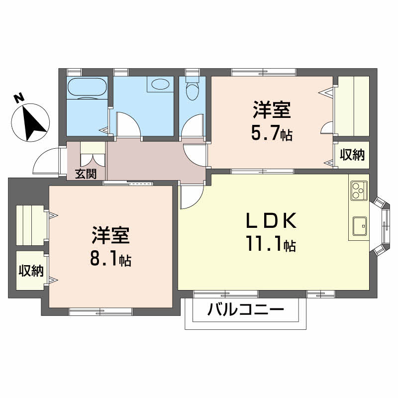 ＪＲ牟岐線 阿波富田駅 徒歩38分 2階建 築33年の間取り写真