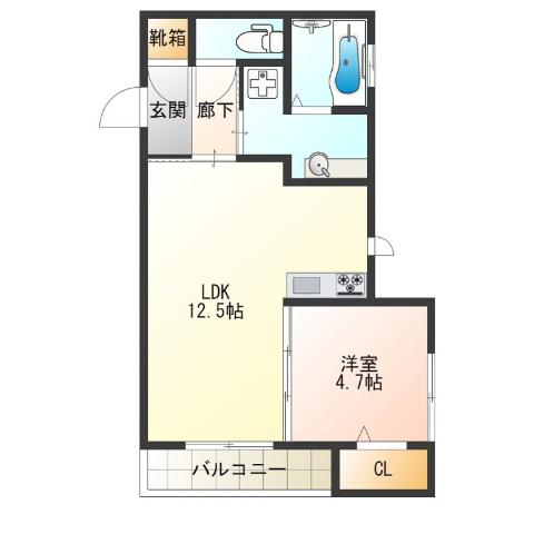 地下鉄四つ橋線 岸里駅 徒歩11分 3階建 築10年の間取り写真