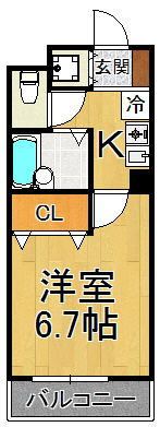 阪急今津線 甲東園駅 徒歩10分 3階建 築27年の間取り写真