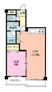 奈良市秋篠町のマンションの間取り