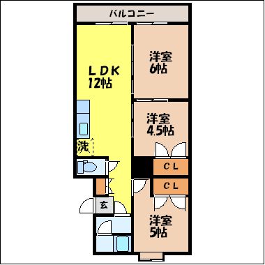 堀川アパート大園B棟の間取り