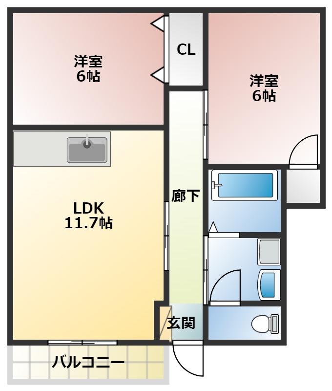 ベルバランセK参番館の間取り