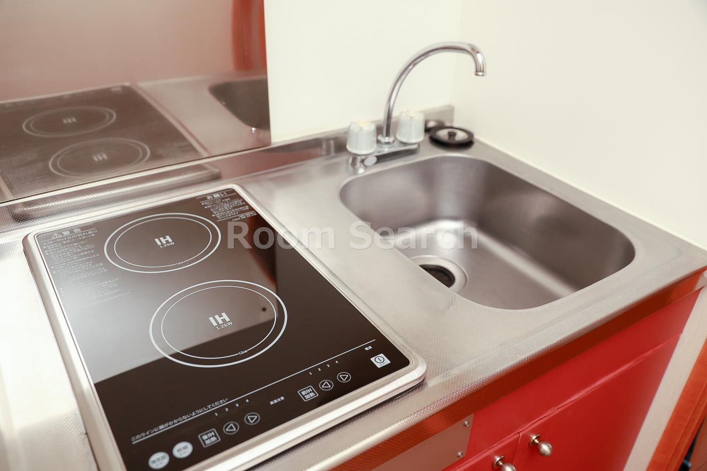 キッチン　2口コンロ、キッチン収納