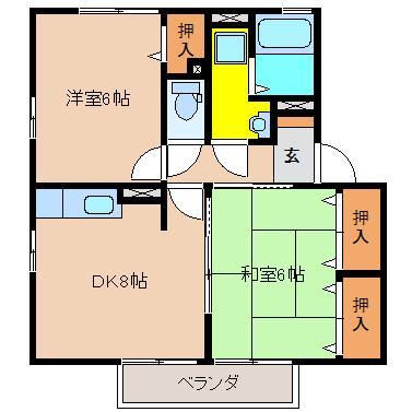 エスポアール日ノ出Ａ棟の間取り