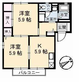 西伯郡日吉津村大字今吉のアパートの間取り