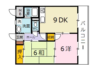 広島市安佐北区落合のマンションの間取り