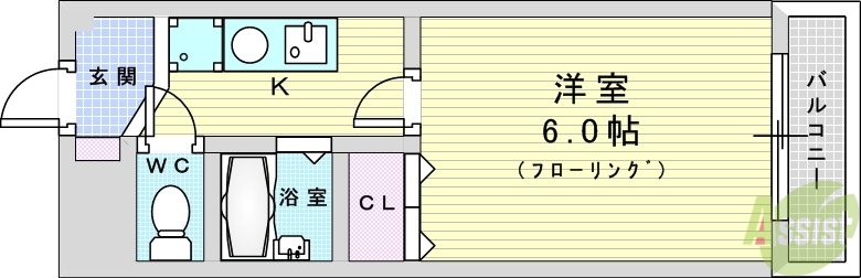 大阪市西淀川区福町のマンションの間取り