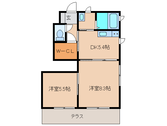 御所市大字三室のアパートの間取り