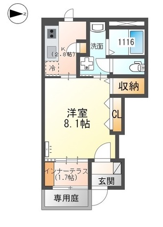 姫路市広峰のアパートの間取り