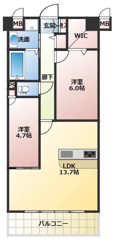 トリニティ豊中本町の間取り