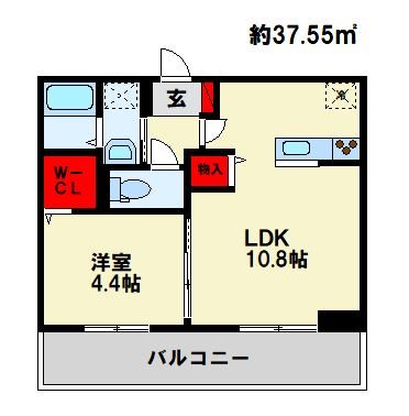 福岡市南区柳瀬のアパートの間取り