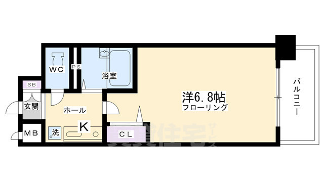 京都市下京区麓町のマンションの間取り