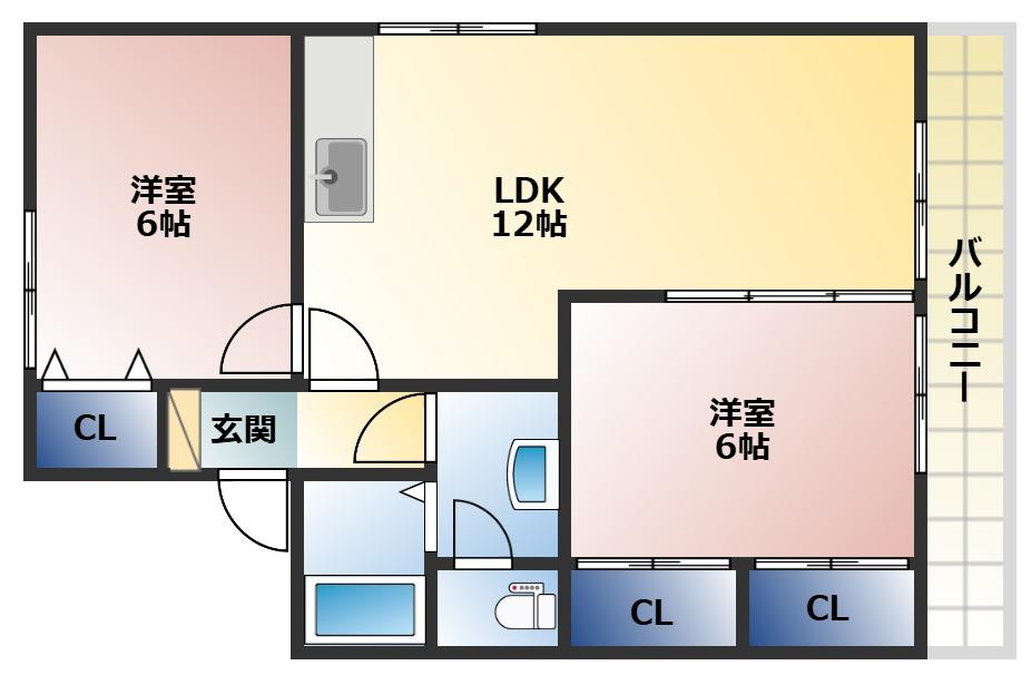 セジュールナカハラC棟の間取り