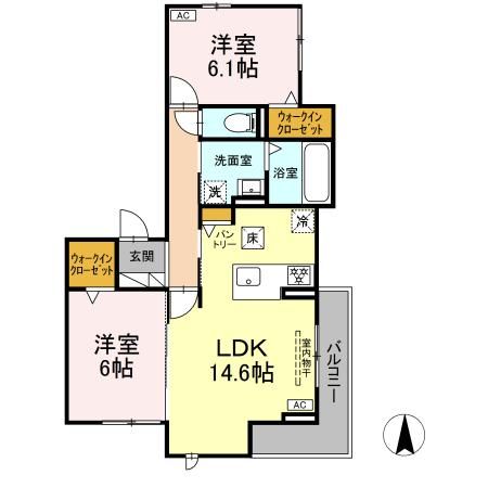 豊橋市南栄町のアパートの間取り