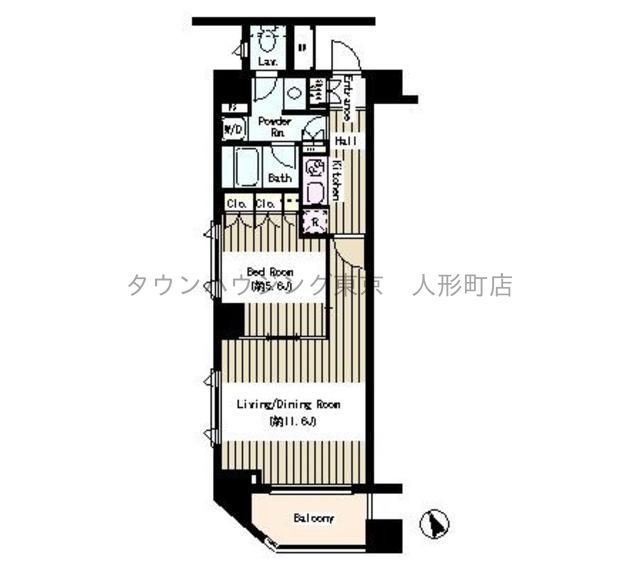 中央区日本橋堀留町のマンションの間取り