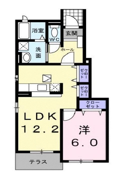 福山市新市町大字戸手のアパートの間取り