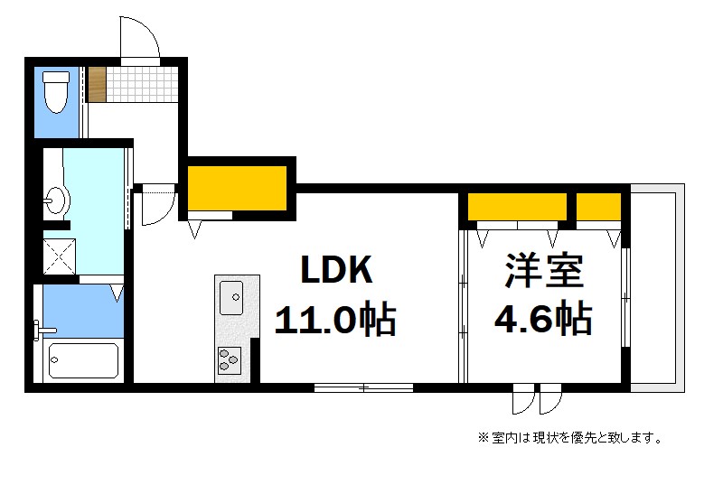 【広島市西区三篠町のアパートの間取り】