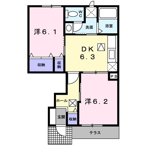 【紀の川市打田のアパートの間取り】