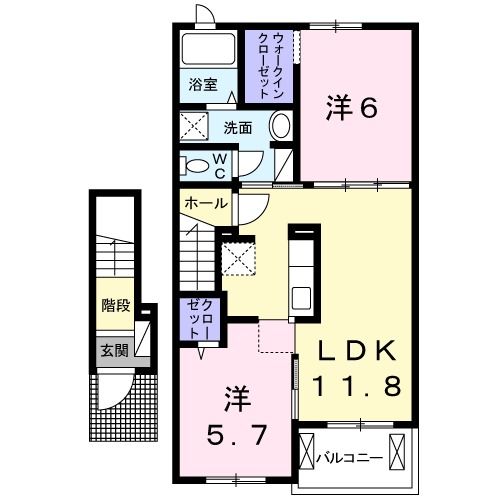 白石市旭町のアパートの間取り