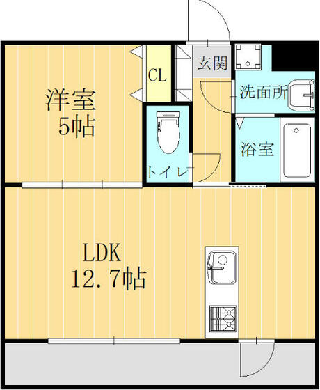 熊本市東区湖東のマンションの間取り