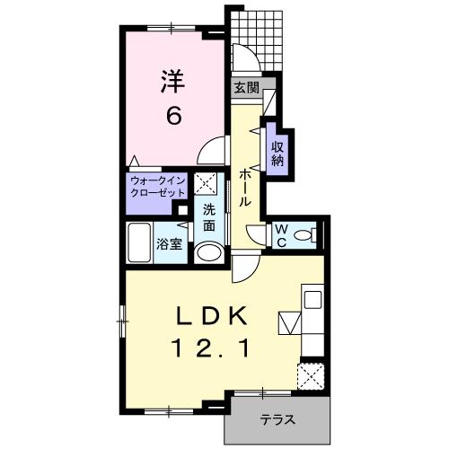 四日市市山城町のアパートの間取り