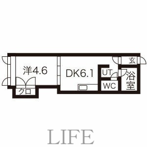 札幌市豊平区美園一条のアパートの間取り