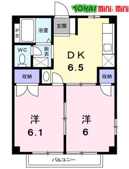 松阪市曽原町のアパートの間取り