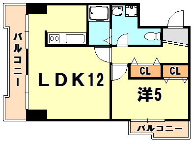 コスモプラザ三宮の間取り