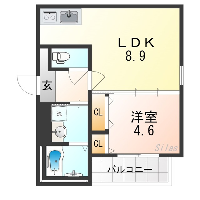 【大阪市住吉区遠里小野のアパートの間取り】