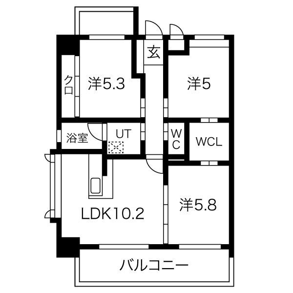 ヒルクレスト小倉高峰グランデの間取り