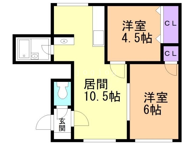 札幌市西区発寒十五条のマンションの間取り