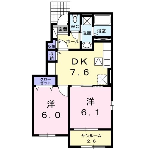 ＦｌａｇＳｈｉｐ福津Ｂの間取り