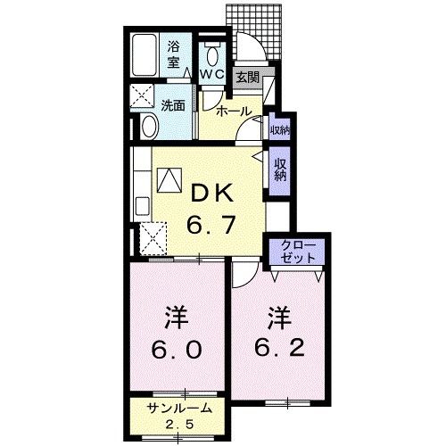 クレール　ＳＫの間取り