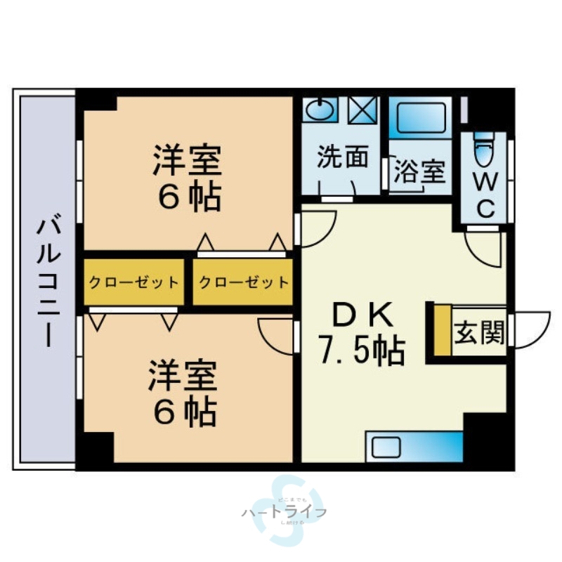 福岡市城南区南片江のマンションの間取り