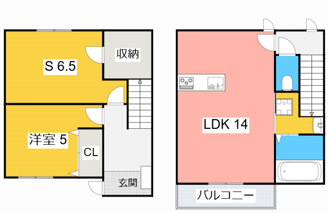 安城市美園町のアパートの間取り