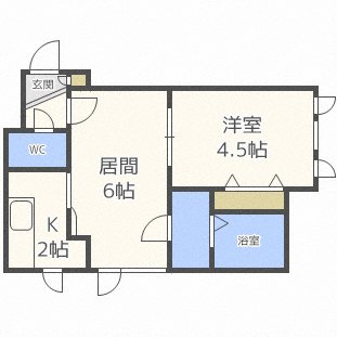 札幌市豊平区美園十一条のアパートの間取り