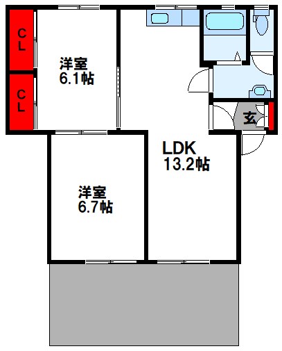 【古賀市今の庄のアパートの間取り】