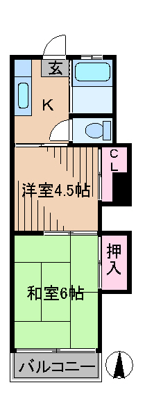 川崎市幸区北加瀬のアパートの間取り