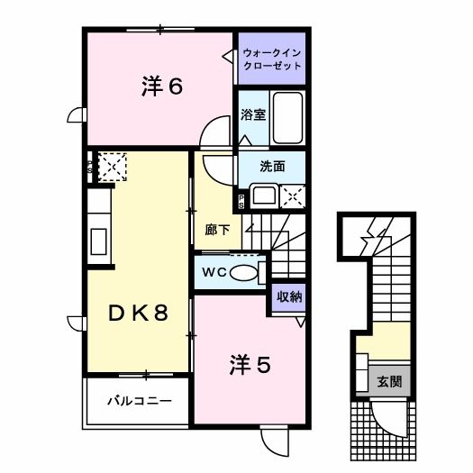 阿賀野市百津町のアパートの間取り