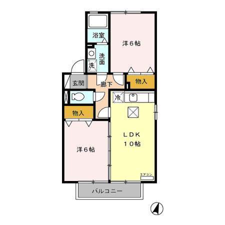 アムール　三島市賃貸アパートの間取り